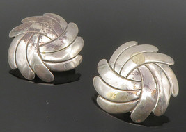 925 Sterling Silver - Vintage Shiny Round Swirl Design Drop Earrings - EG7183 - £38.23 GBP