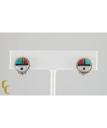 Argento Sterling Lapidario Intarsio Clip-On Orecchini Turchese Corallo Mop - €136,36 EUR Argento Sterling Lapidario Intarsio Clip-On Orecchini Turchese Corallo Mop - €136,36 EUR