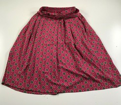 Vintage Evan Picone Skirt Womens 16 Pink Bright Pattern Print Yellow Dia... - $28.03