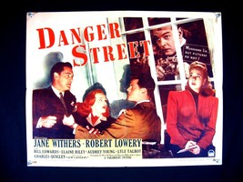 DANGER STREET-1947-FILM NOIR-JANE WITHERS-HALF SHEET VG - £97.34 GBP