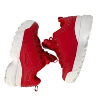 Fila Women&#39;s Sz 7 Disruptor II Red White Lace Up Sneaker Tennis Shoes - £35.23 GBP
