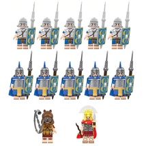 Roman Legion Cornicen Heavy Soldiers Blue Outfit 12pcs Minifigures Brick... - $23.49