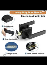 AIKKIL Door Handle Black Keyless Door Levers (2 Pack), Interior door handle - $24.74