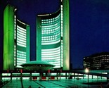 Night View Nathan Phillips Square New City Hall Toronto Canada Chrome Po... - $2.92