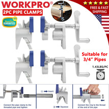 WORKPRO 2PC 3/4&quot; Metal Gluing Pipe Clamp Set Woodworking Metalworking Ca... - £53.72 GBP