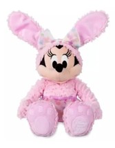 NWT Plush Minnie Mouse in Pink Easter Bunny Costume 19&#39;&#39; Disney Store 2022 - £15.71 GBP