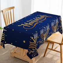 Happy Hanukkah Tablecloth Jewish Chanukah Menorah Hebrew Festival Of Lights Part - $28.99