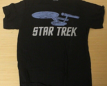 Star Trek Graphic T-shirt M Black with Bluish/Gray Enterprise Sh1 - $7.91