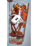 P.A.T. Ward Bullwinkle Drinking Glass-Lot 1-Brown Lettering - £29.52 GBP
