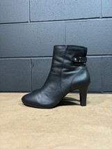 Anne Klein AKStoke Black Leather Ankle Boots Women’s Sz 8.5 M - £27.32 GBP