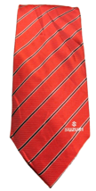 Suzuki Name Logo Promo Men&#39;s Red Black Silver Multi Striped Neck Tie Rare Find! - $51.64