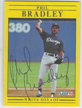 Phil Bradley Auto - Signed Autograph 1991 Bowman #261 - MLB Chicago Whit... - £2.78 GBP