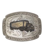 VINTAGE 1970s 18-WHEELER SEMI-TRUCK  BELT BUCKLE NICKEL SILVER COOL 4&quot; x 3&quot; - $456.43 MXN