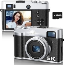 5K Digital Camera For Photography And Video Autofocus 48Mp Vlogging, 2 Batteries - $119.98