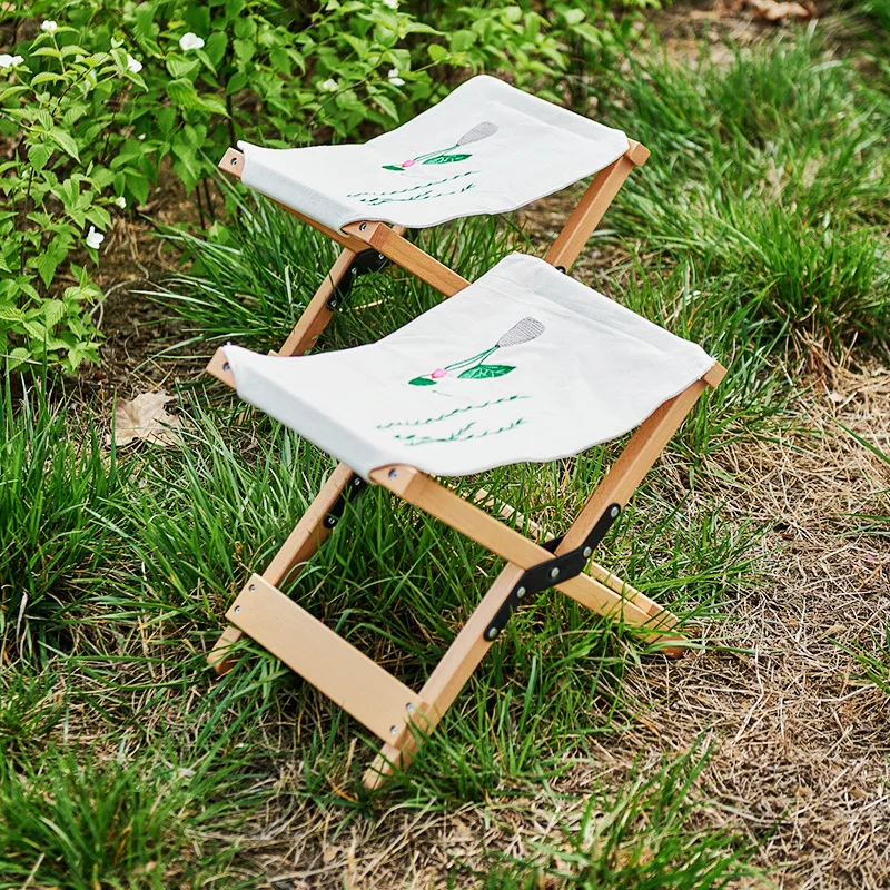 Outdoor Chinese Embroidery Stool Portable Foldable Fishing Climbing Soli... - £50.44 GBP