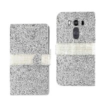 [Pack Of 2] Reiko Lg V10 Diamond Rhinestone Wallet Case In Silver - £24.56 GBP