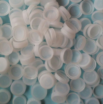 250 Plastic Bottle Caps Lids White Clear DIY Craft Art Projects various ... - $8.85
