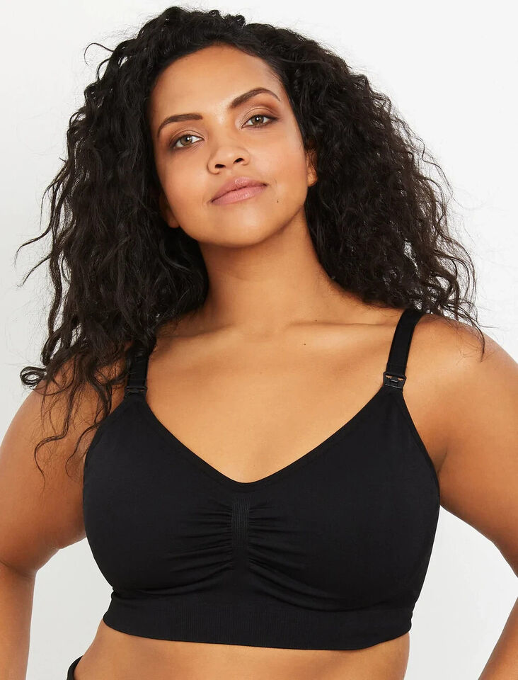 Motherhood Materinity Seamless Maternity &amp; Nursing Bra Black 1X *NEW* kk1 - $14.99