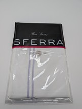 Sferra Grande Hotel White King Sham Lilac Stripes 100% Cotton Percale It... - €25,96 EUR