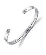 NEW Stainless Steel Open Bangle Bracelet &quot;Remember I Love You Mom&quot; - £8.62 GBP
