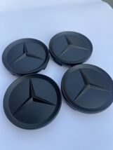 Mercedes Benz Wheel Center Caps 63.5mm Matte Black Rim Emblem Hubcap - $20.17