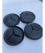 Mercedes Benz Wheel Center Caps 63.5mm Matte Black Rim Emblem Hubcap - $20.17