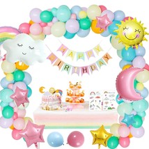 Pastel Balloons Cloud Party Decorations For Girl 50Pc Garland Arch Kit For Happy - £25.30 GBP