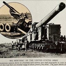 1937 Big Bertha Cannon WW1 Print United States Military War History DWN8A - £25.59 GBP