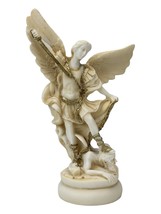 Small Saint St Michael Archangel Defeated Lucifer Statue Sculpture Aged 6.7in - $38.34