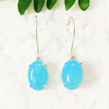 BLUE CHALCEDONY Gemstone Earrings, Birthstone Earrings, 925 Sterling Silver Earr - £24.35 GBP