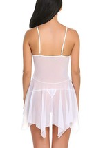 Charming Lingerie Lace White Chemise With Asymmetrical Hemline - Size X-Large image 6
