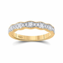 14kt Yellow Gold Womens Round Diamond Band Ring 1/3 Cttw - £607.31 GBP