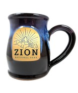 Zion National Park Utah John Deneen Pottery Belly Coffee Mug Deep Cobalt... - $71.44