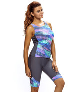 Sleeveless Top and Cropped Pants Two Piece Unitard Swimsuit - $30.34