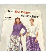 Vintage Simplicity 7240 Sewing Pattern Jacket, Top, Skirt- Sz 8-20 - £3.88 GBP