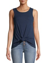 Time And Tru Women&#39;s Tie Front Tank Top Shirt XX-LARGE (20) Blue Cove NEW - $14.99