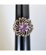Don Dietz Handmade Amethyst 9mm Gemstone Sterling Silver Ladies Ring Siz... - £116.49 GBP