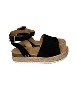 Womens Soda Topic Espadrille Ankle Strap Comfort Sandals Black Nubuck Si... - $24.74
