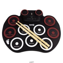 RockJam-Electronic Roll Up MIDI Drum Kit with Built in Speakers - £63.51 GBP