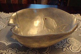 Arthur Court Aluminum Shell/Bowl with stone eyes fishes, gorgeous! RARE - $100.93