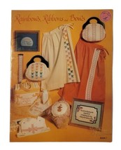 Vtg Rainbows, Ribbons and Bows 1981  Cross Stitch Book 7 Inspirational Quotes - $7.99