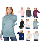 Women&#39;s Long Sleeve Soft Knit Turtleneck Warm T-Shirt Top - Cozy Casual ... - $26.00 CAD