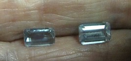 BLUE TOPAZ 8.5x5X3.2MM 8x5X3.4 MM LOT OF two EMERALD CUT FACETED LOOSE GEM  - £4.71 GBP
