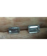 BLUE TOPAZ 8.5x5X3.2MM 8x5X3.4 MM LOT OF two EMERALD CUT FACETED LOOSE GEM  - £4.72 GBP
