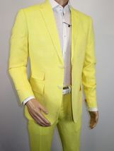 Men Premium 100% Linen Cocktail Suit by INSERCH Breathable and cool SU880 Yellow image 4