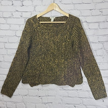 Forever 21 Y2k Crop Sweater Women&#39;s L Heather Green Cable Knit Pullover ... - $19.79