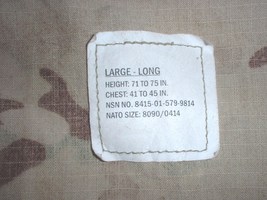 US Army Multicam (TM) camouflage coat size Large-Long, Propper 2010 - $75.00