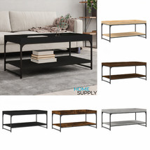 Industrial Wooden Rectangular Living Room Coffee Table With Lower Storage Shelf - £52.52 GBP+