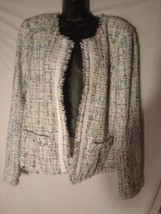 Worthington Women&#39;s Size XLT White Blazer With Colorful Speckles - £22.37 GBP