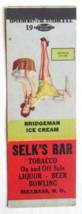 Selk&#39;s Bar - Maxbass, North Dakota Matchbook Cover Pinup, Bridgeman Ice Cream ND - £1.59 GBP